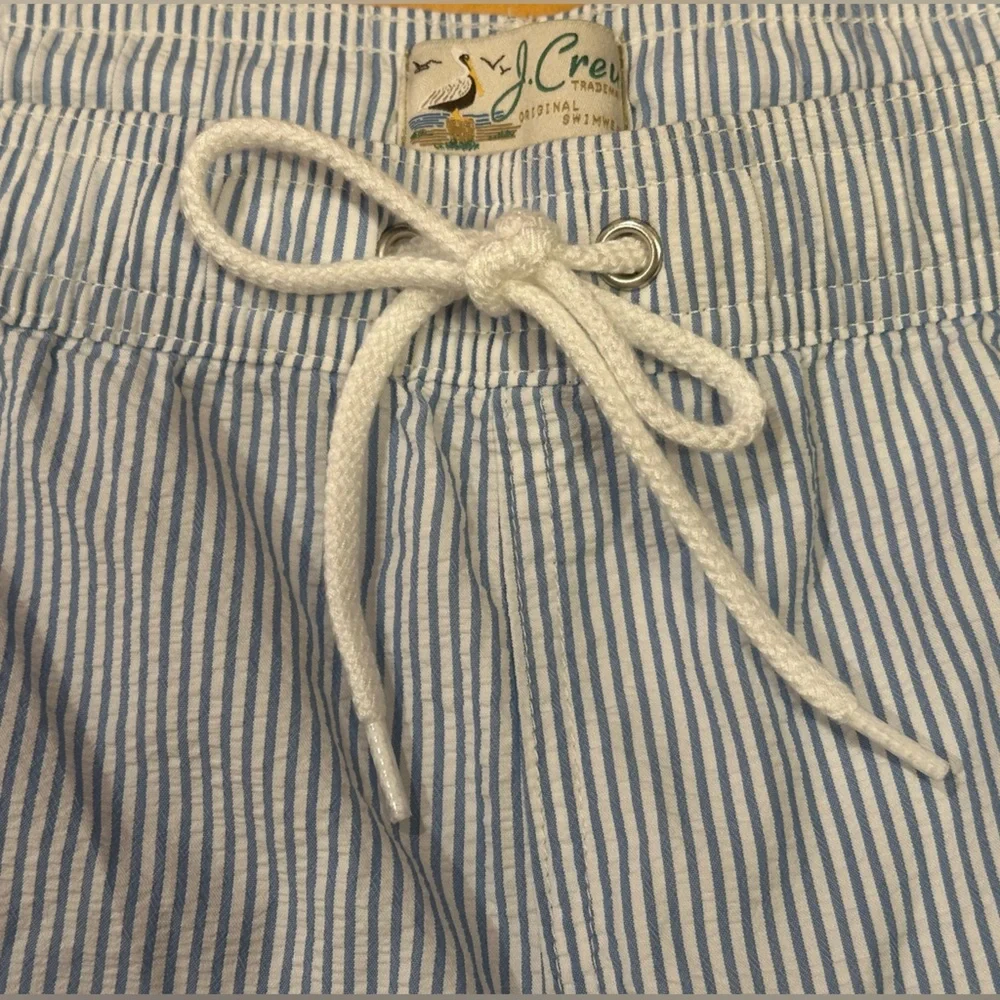 J. Crew 6” Seersucker Swim Trunks, Size XL.